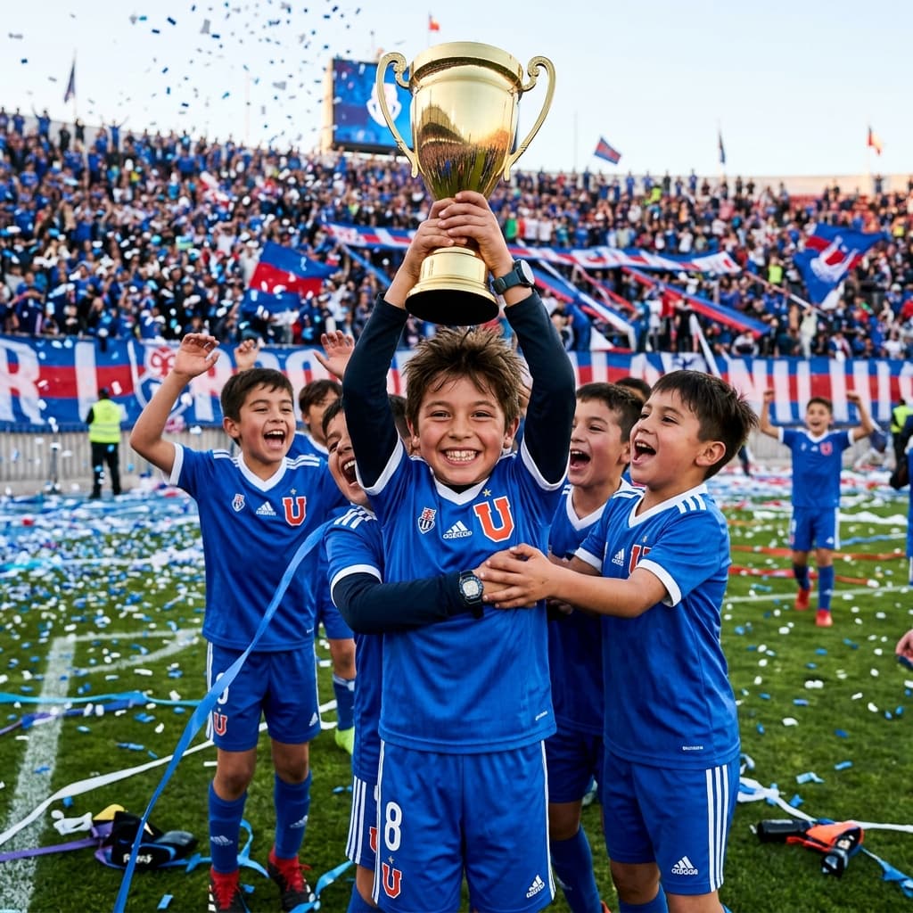 Fran Jr levantando el trofeo de campeones